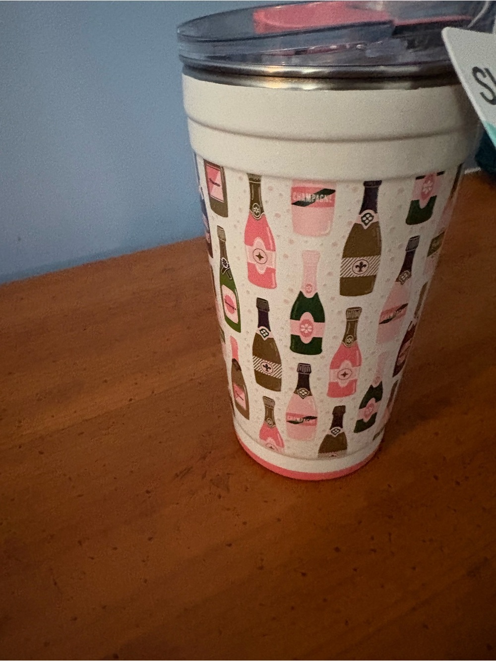Swig LifeChampagne Bottle Pattern Party Cup in Pink & Green